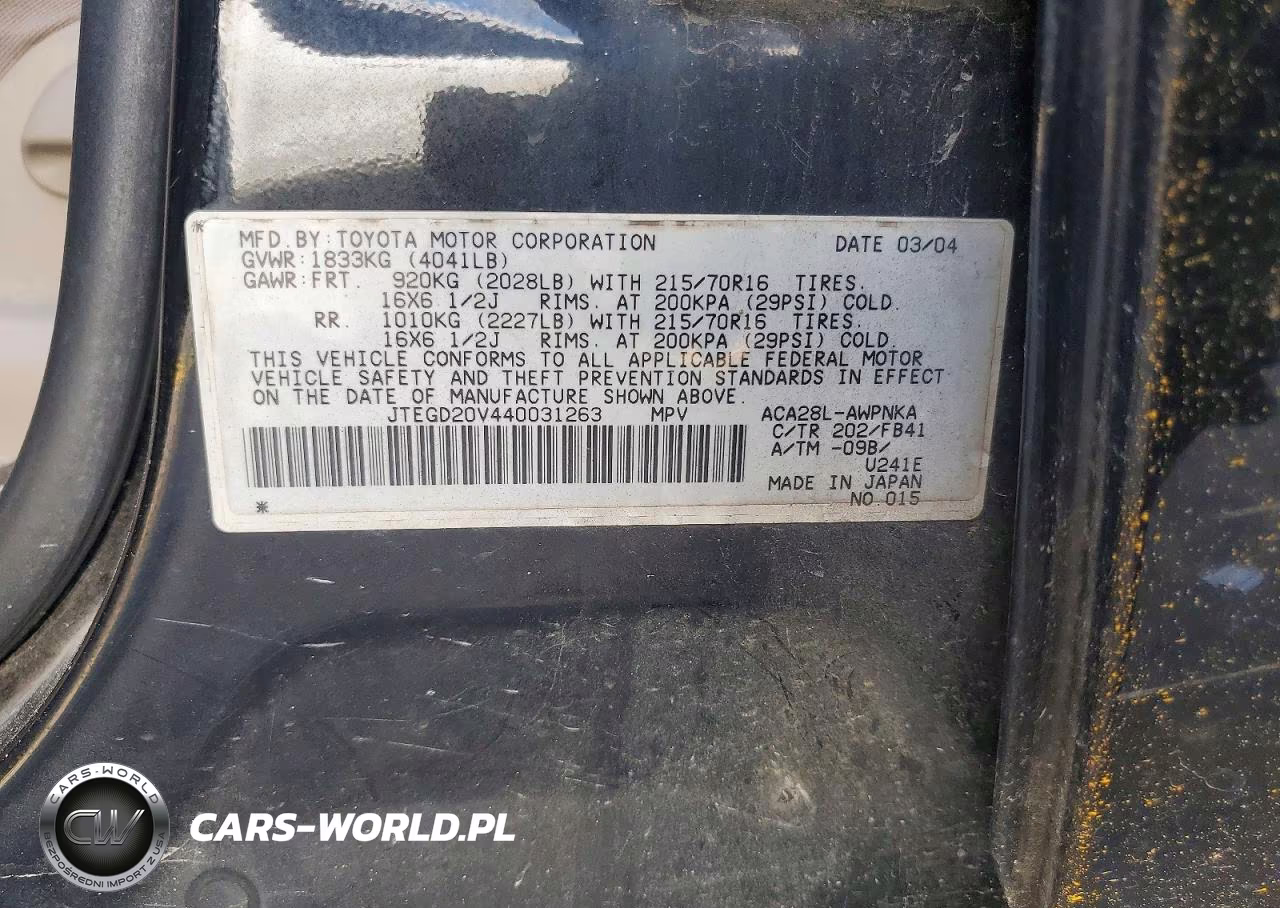2004 Toyota Rav4 Base VIN:JTEGD20V440031263 - 13