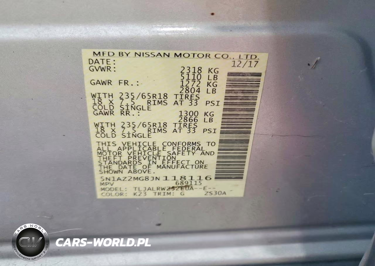 2018 Nissan Murano Sl VIN:5N1AZ2MG8JN118116 - 13