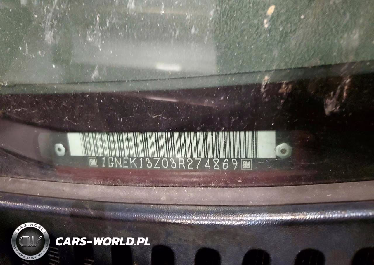 2003 Chevrolet Tahoe K1500 VIN:1GNEK13Z03R274869 - 13