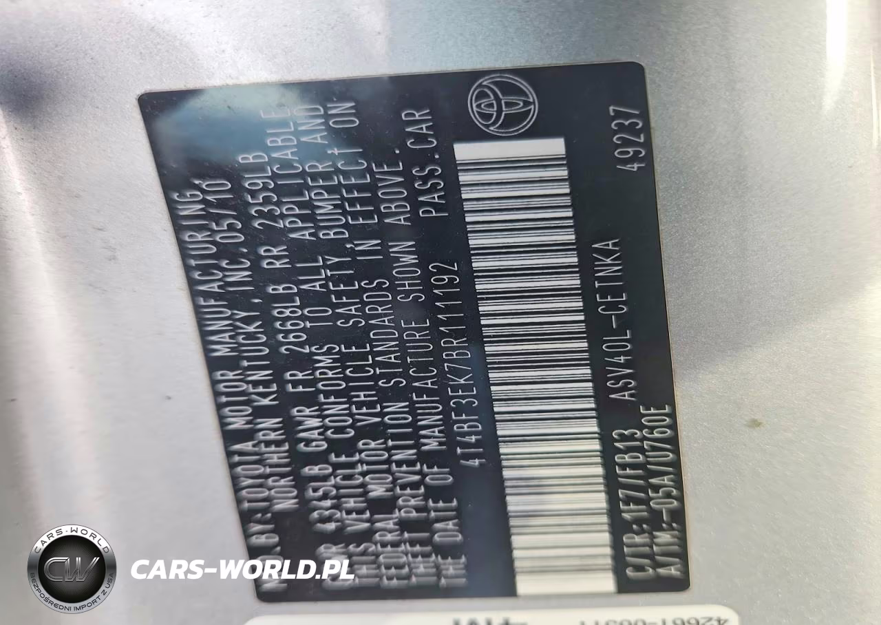 2011 Toyota Camry Le VIN:4T4BF3EK7BR111192 - 12