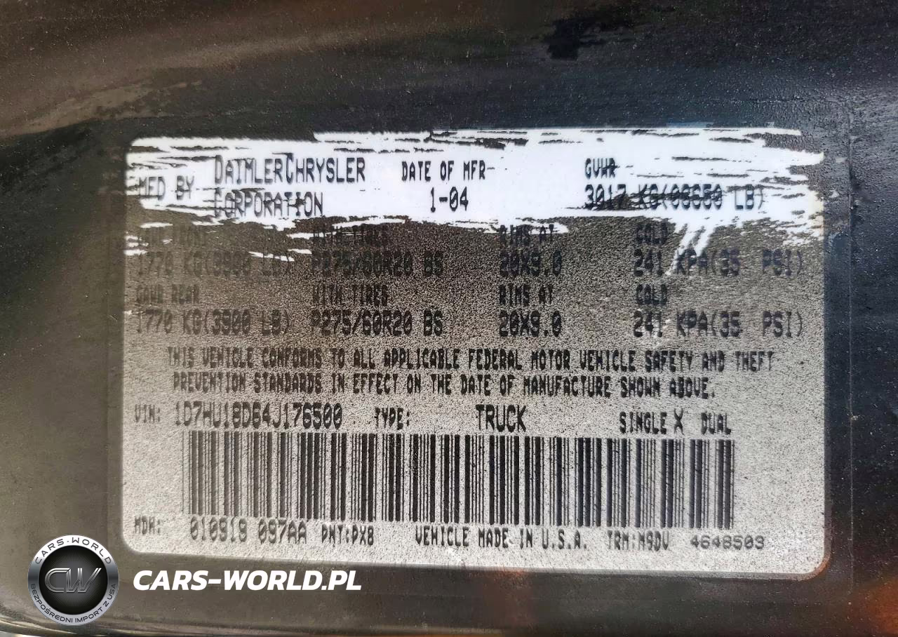 2004 Dodge Ram 1500 St VIN:1D7HU18D64J176500 - 12