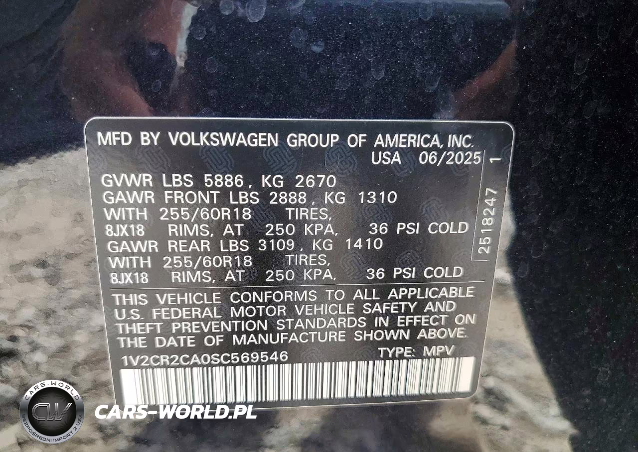 2025 Volkswagen Atlas Peak Edition Se VIN:1V2CR2CA0SC569546 - 13