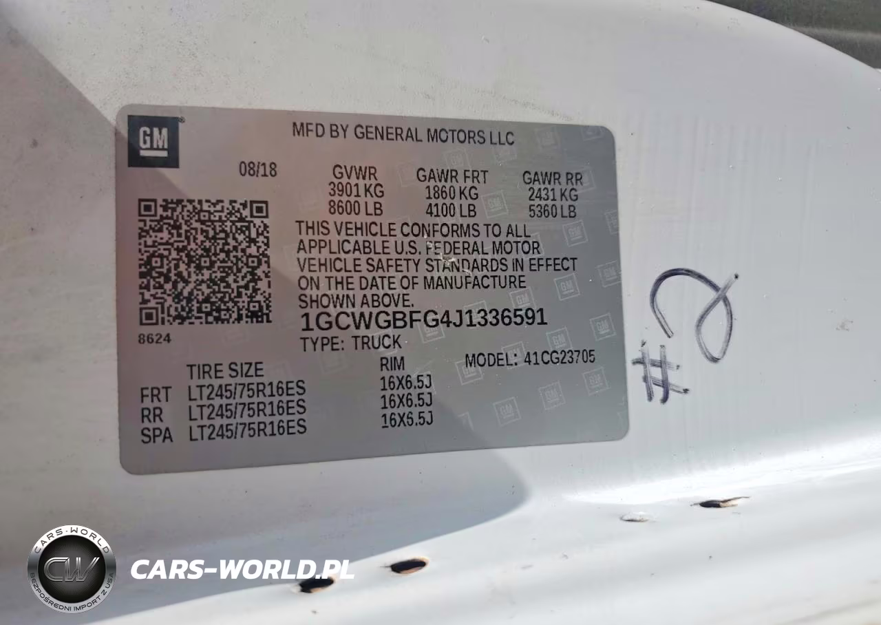 2018 Chevrolet Express G2500 VIN:1GCWGBFG4J1336591 - 13