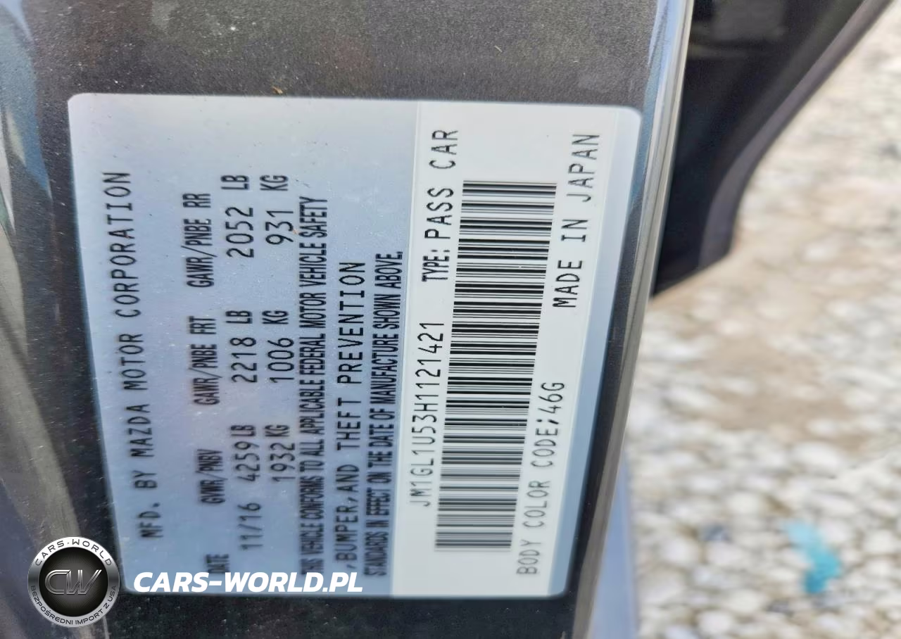 2017 Mazda 6 Sport VIN:JM1GL1U53H1121421 - 12