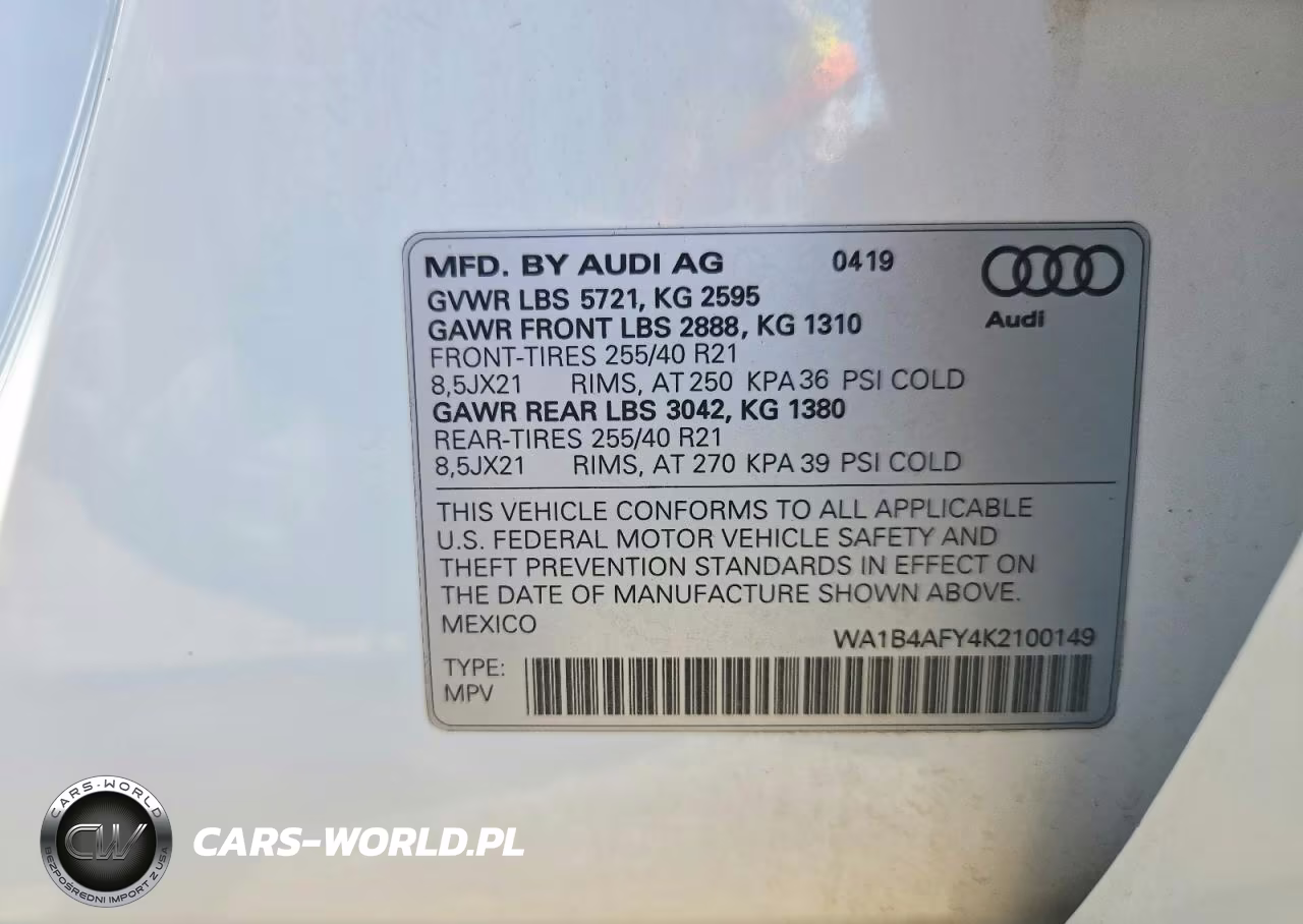 2019 Audi Sq5 Premium Plus VIN:WA1B4AFY4K2100149 - 12
