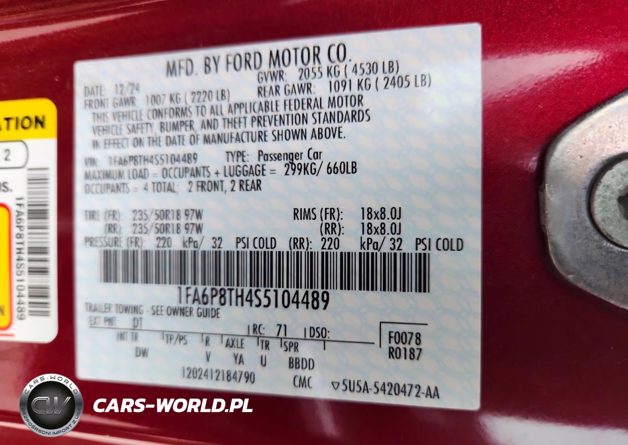 2025 Ford Mustang VIN:1FA6P8TH4S5104489 - 12