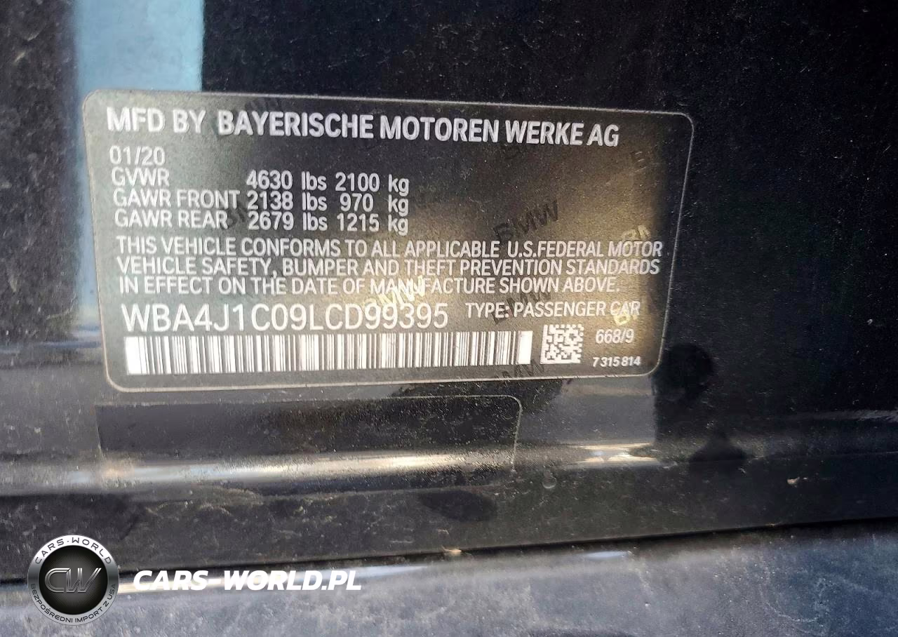 2020 BMW 430I Gran Coupe VIN:WBA4J1C09LCD99395 - 12