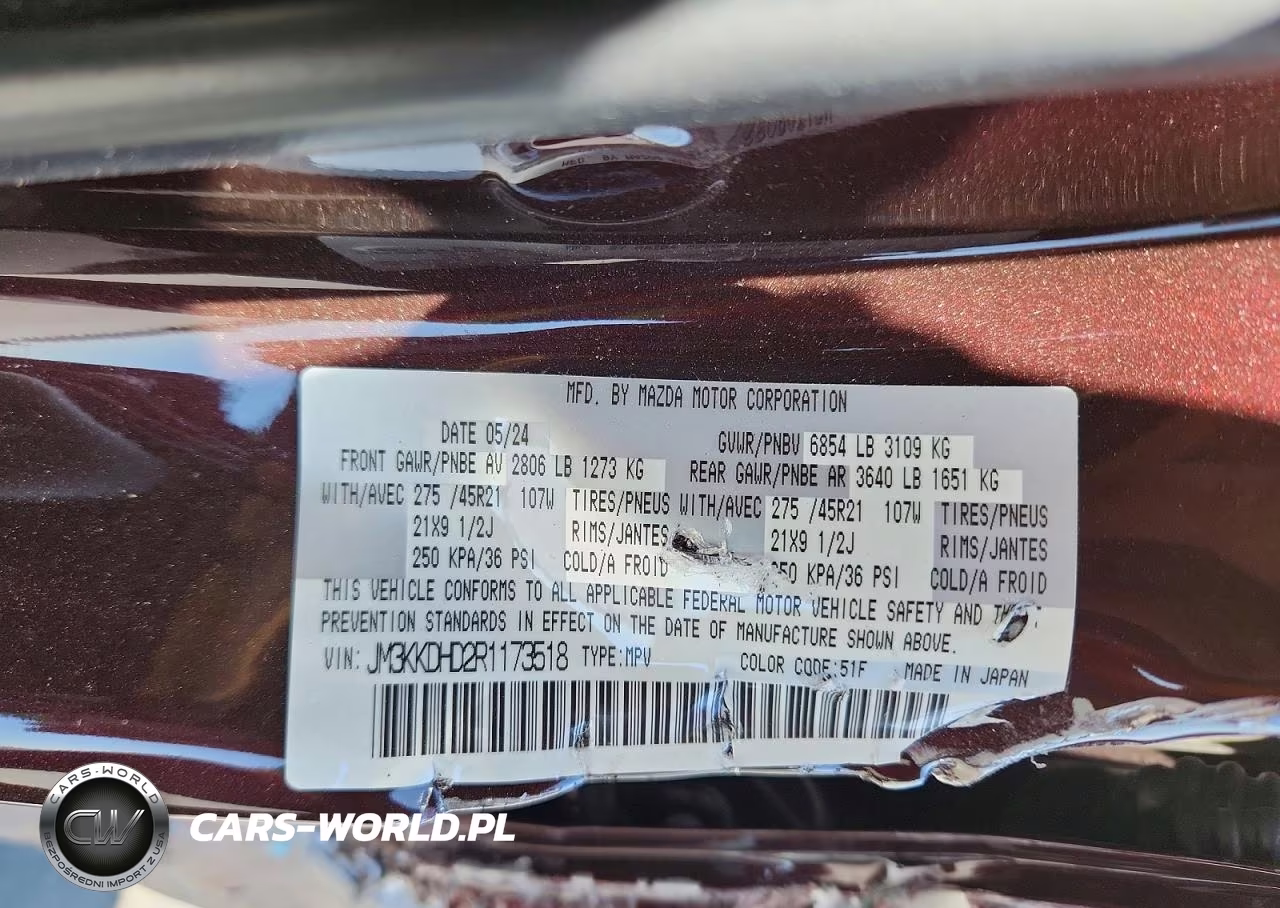 2024 Mazda Cx-90 Premium VIN:JM3KKDHD2R1173518 - 14