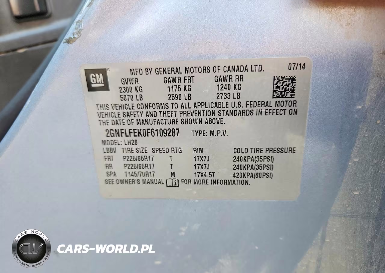 2015 Chevrolet Equinox Lt VIN:2GNFLFEK0F6109287 - 13