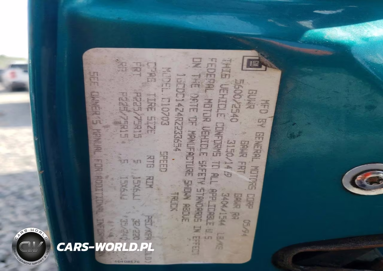 1994 Chevrolet Gmt-400 C1500 VIN:1GCDC14Z4RZ233654 - 12