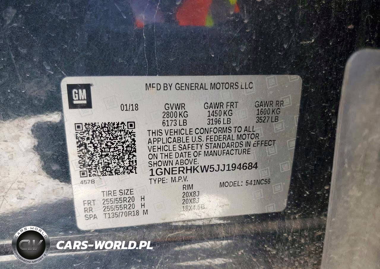 2018 Chevrolet Traverse Lt VIN:1GNERHKW5JJ194684 - 14