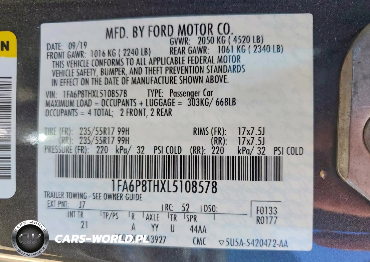 2020 Ford Mustang VIN:1FA6P8THXL5108578 - 12