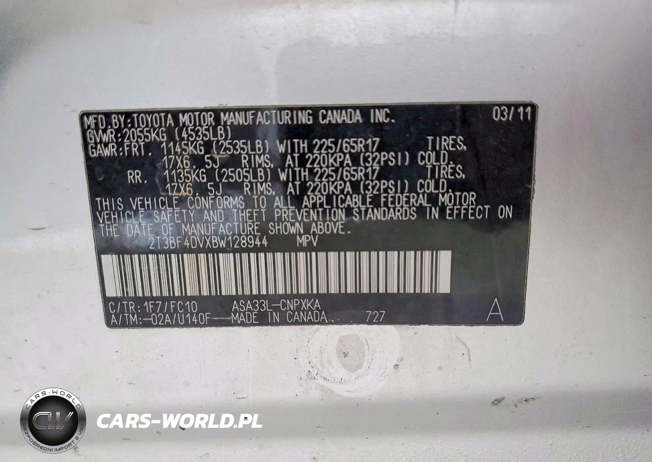 2011 Toyota Rav4 Base VIN:2T3BF4DVXBW128944 - 14