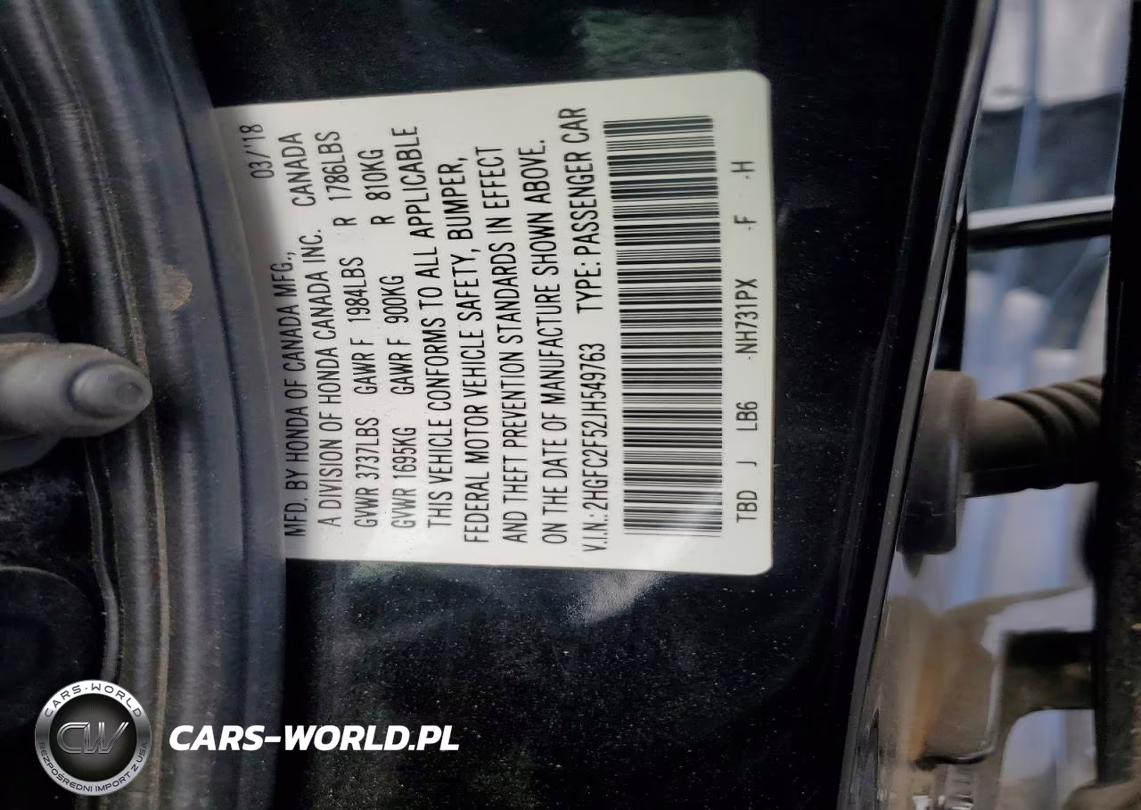 2018 Honda Civic Lx VIN:2HGFC2F52JH549763 - 12