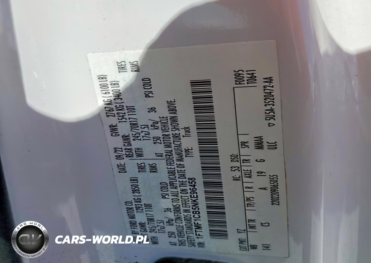 2022 Ford F150 VIN:1FTMF1CB5NKE96458 - 12