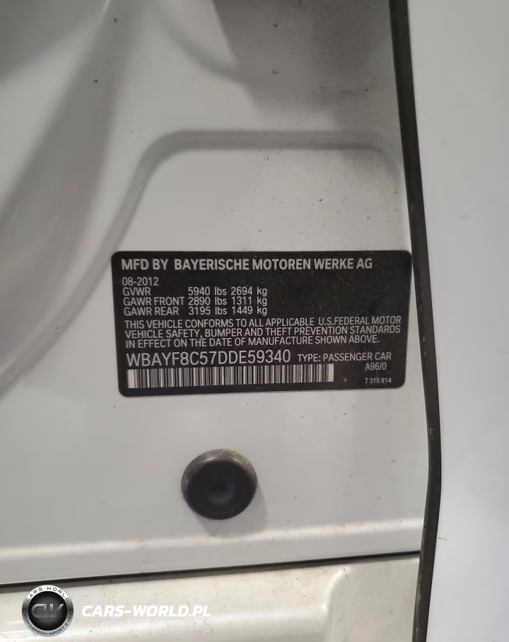 2013 BMW 750 Lxi VIN:WBAYF8C57DDE59340 - 12