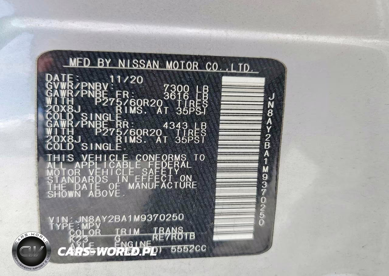 2021 Nissan Armada Sl VIN:JN8AY2BA1M9370250 - 13