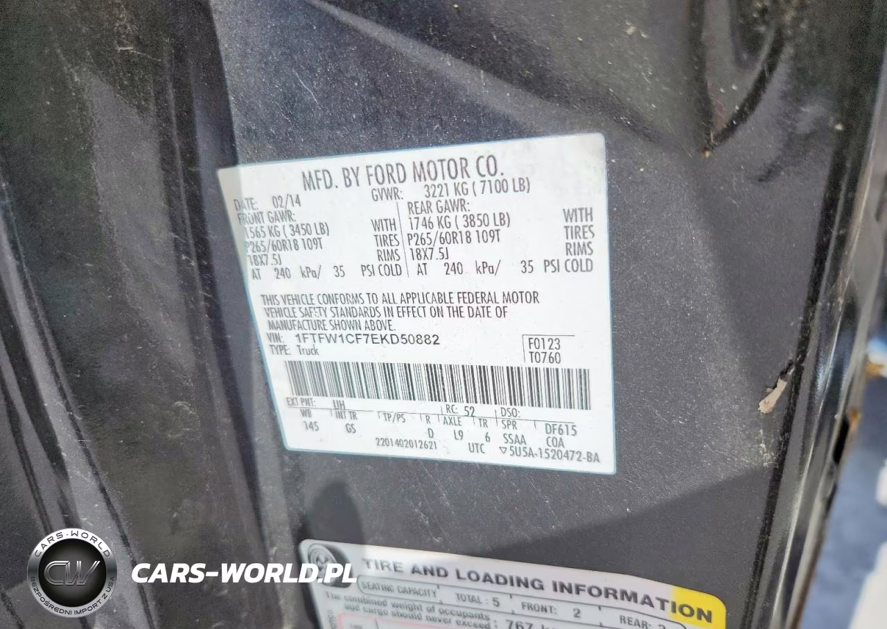 2014 Ford F150 Supercrew VIN:1FTFW1CF7EKD50882 - 12