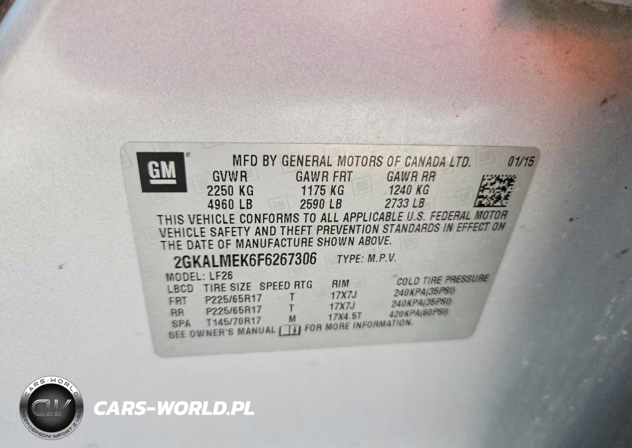 2015 GMC Terrain Sle VIN:2GKALMEK6F6267306 - 12
