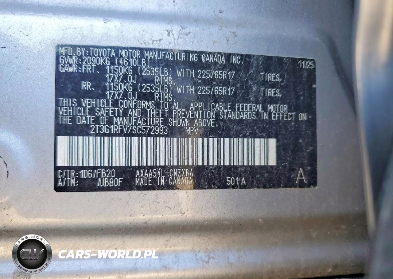 2025 Toyota Rav4 Le VIN:2T3G1RFV7SC572993 - 13