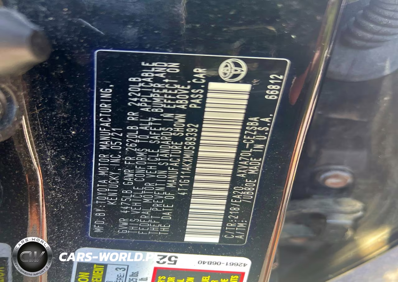 2021 Toyota Camry Se VIN:4T1G11AKXMU589392 - 11