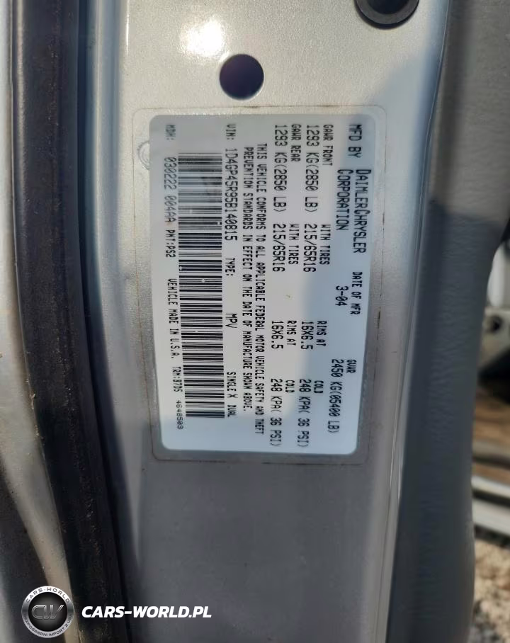 2005 Dodge Caravan Sxt VIN:1D4GP45R95B140815 - 13