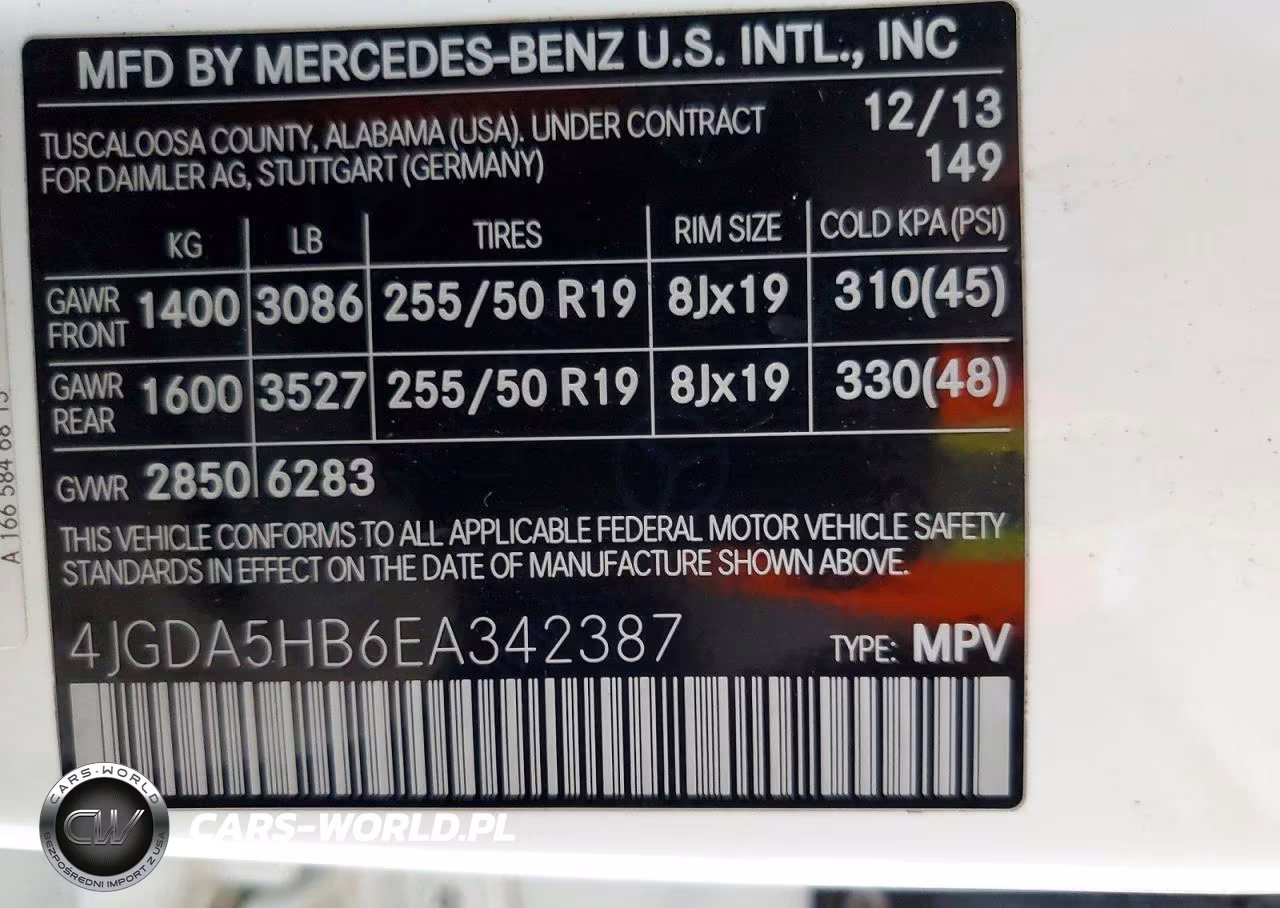 2014 Mercedes-Benz Ml 350 4Matic VIN:4JGDA5HB6EA342387 - 12