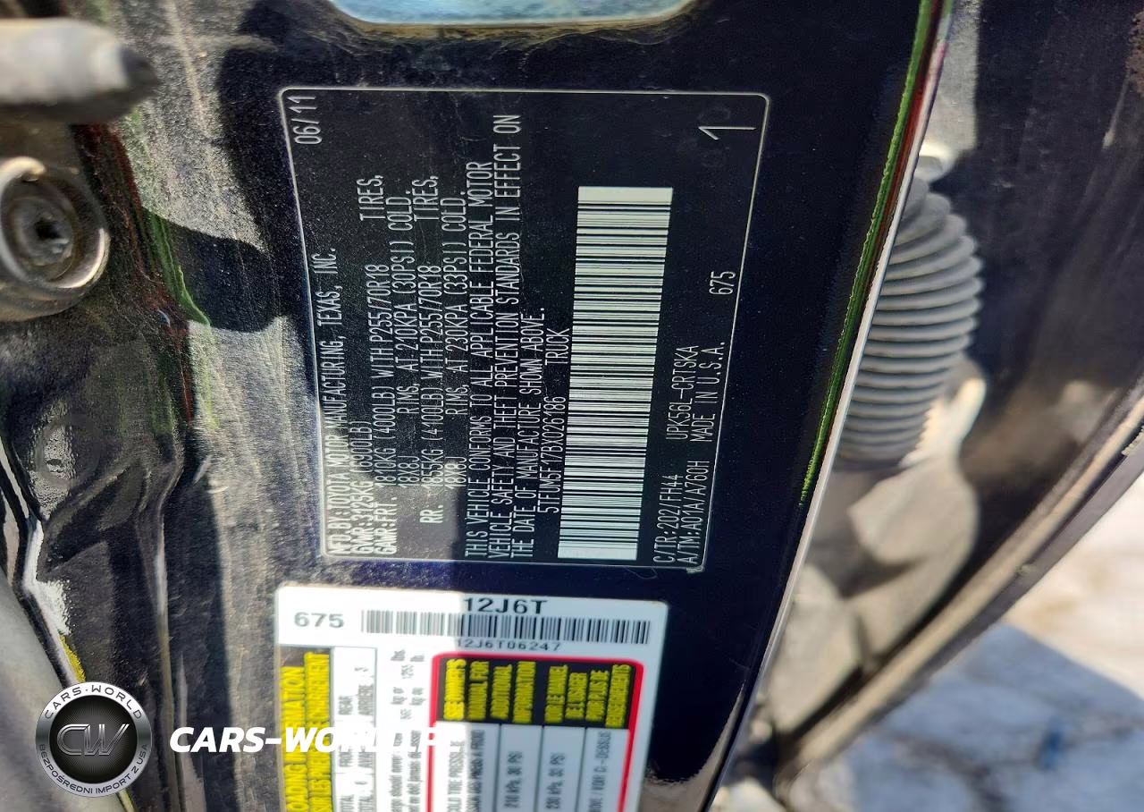 2011 Toyota Tundra Double Cab Sr5 VIN:5TFUM5F17BX026186 - 12