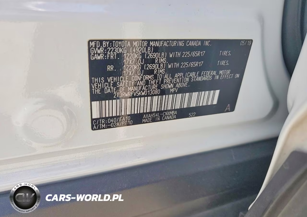 2019 Toyota Rav4 Hybrid Xle VIN:2T3RWRFV5KW013080 - 14
