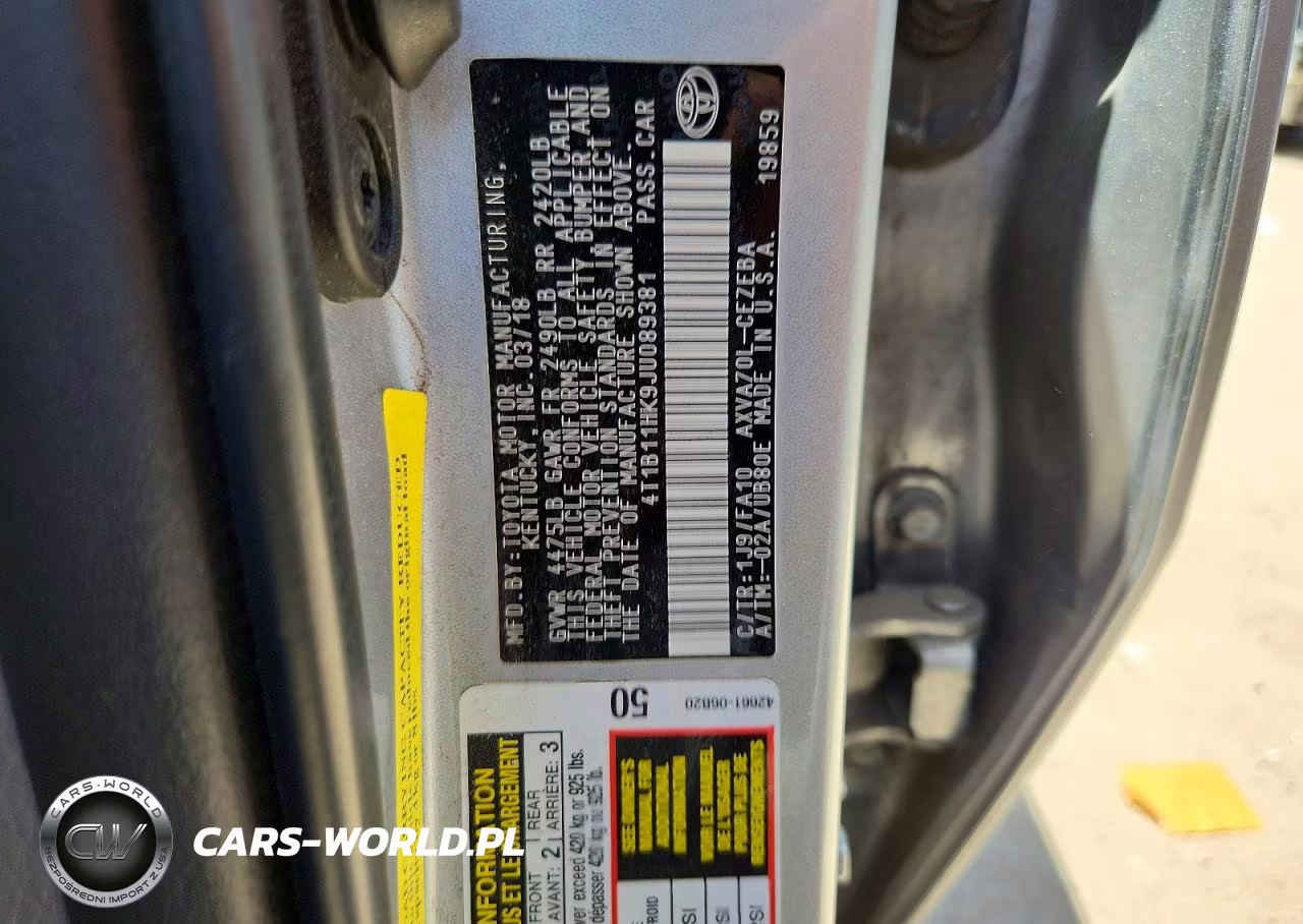2018 Toyota Camry L VIN:4T1B11HK9JU089381 - 12