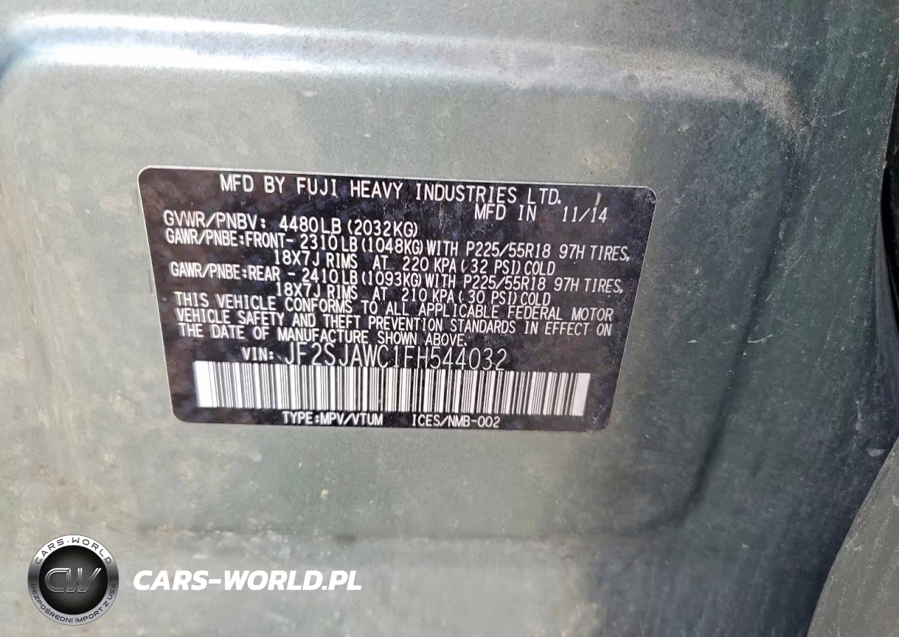2015 Subaru Forester 2.5I Touring VIN:JF2SJAWC1FH544032 - 13