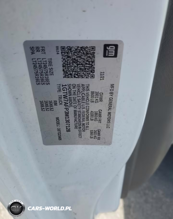 2021 GMC Savana G2500 VIN:1GTW7AFP3M1307128 - 14