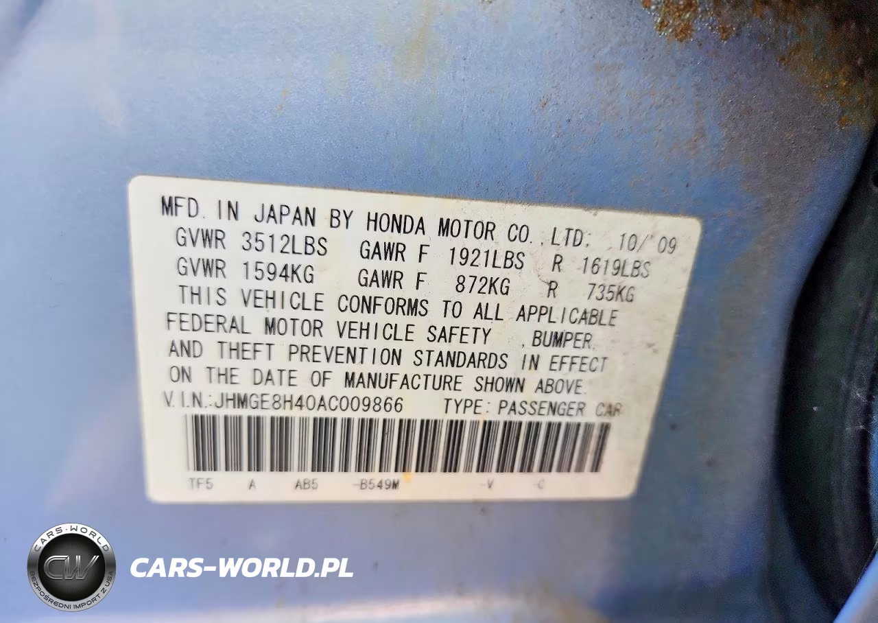 2010 Honda Fit Sport VIN:JHMGE8H40AC009866 - 12