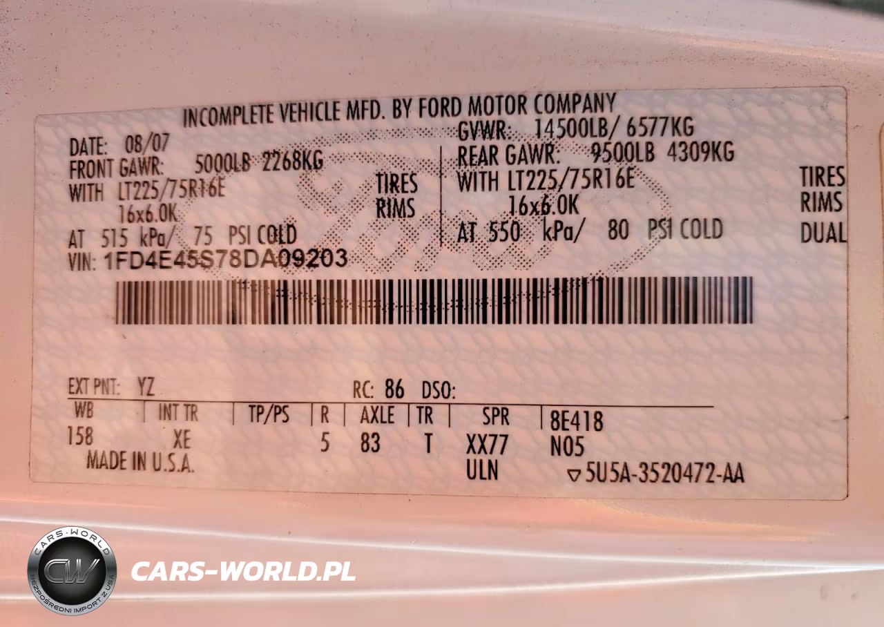 2008 Ford E-450 Cutaway VIN:1FD4E45S78DA09203 - 10