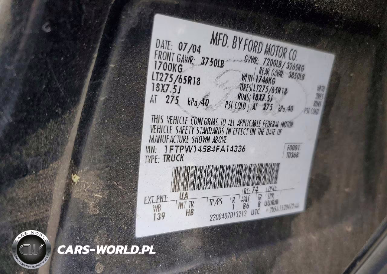 2004 Ford F150 Supercrew VIN:1FTPW14584FA14336 - 12