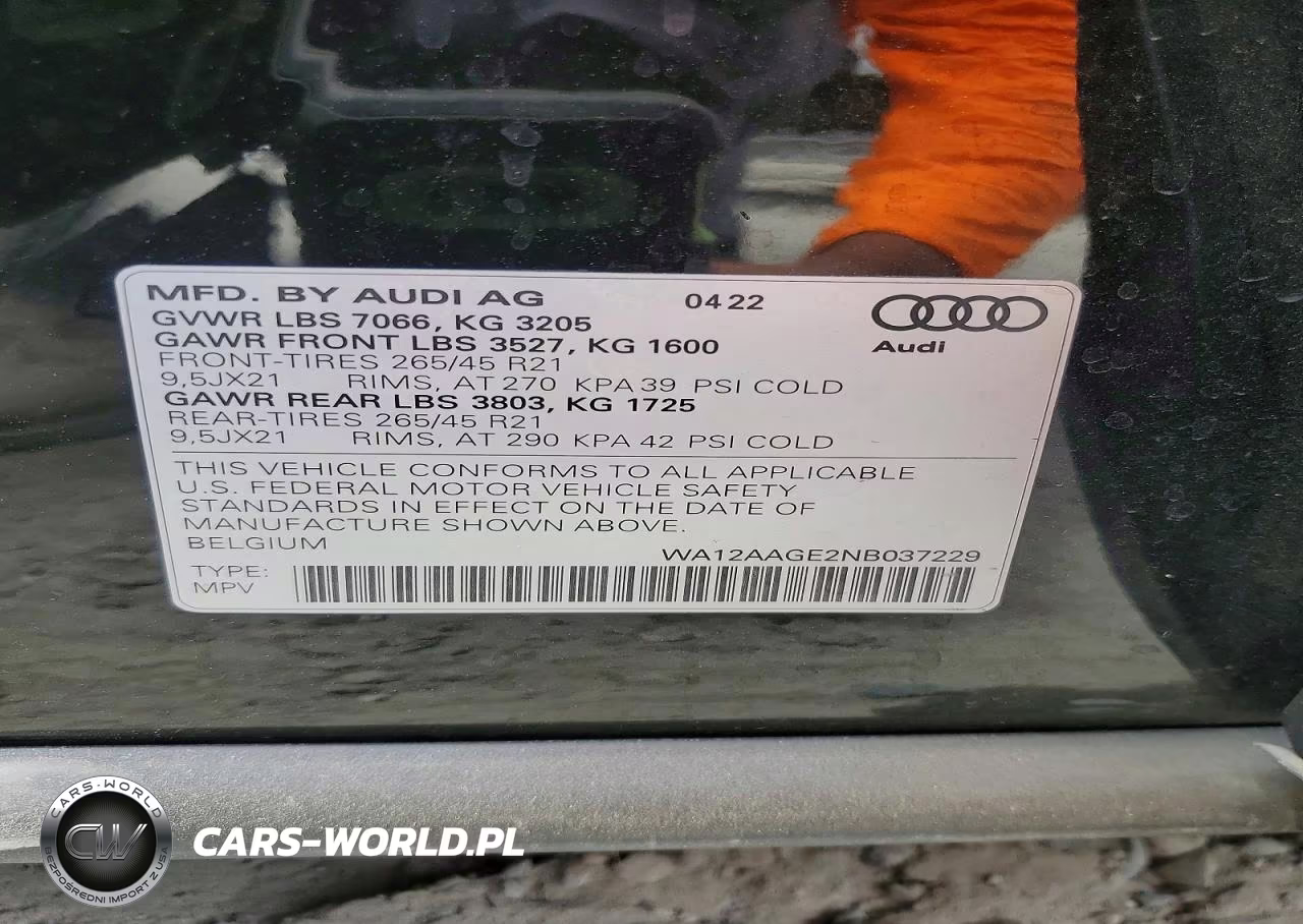 2022 Audi E-Tron Sportback Premium Plus VIN:WA12AAGE2NB037229 - 13