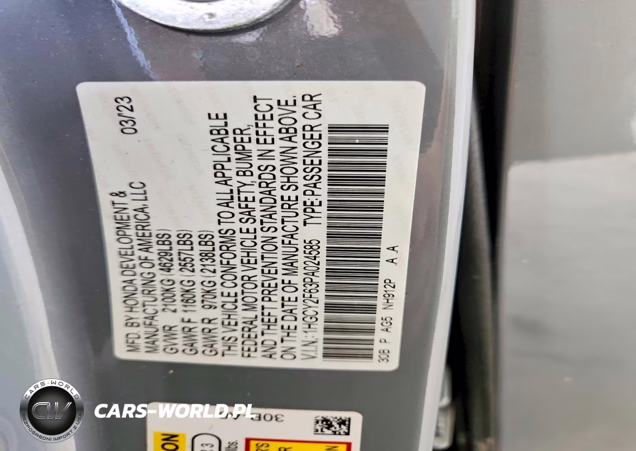 2023 Honda Accord Hybrid Exl VIN:1HGCY2F63PA024585 - 12
