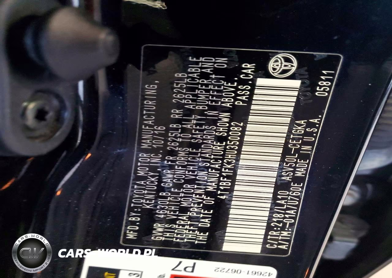 2017 Toyota Camry Xle VIN:4T1BF1FK3HU350082 - 12