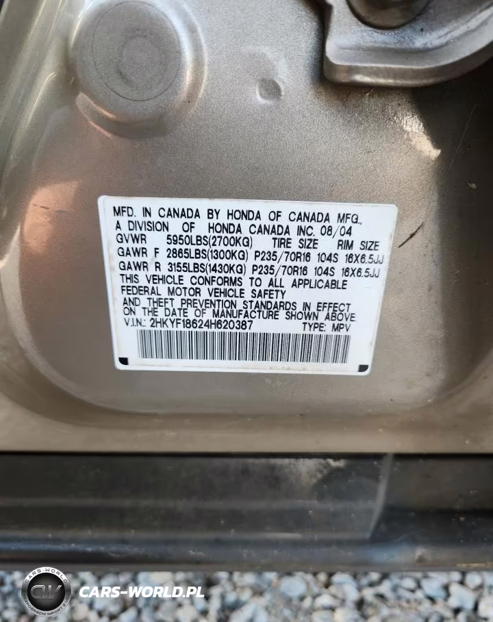 2004 Honda Pilot Exl VIN:2HKYF18624H620387 - 13