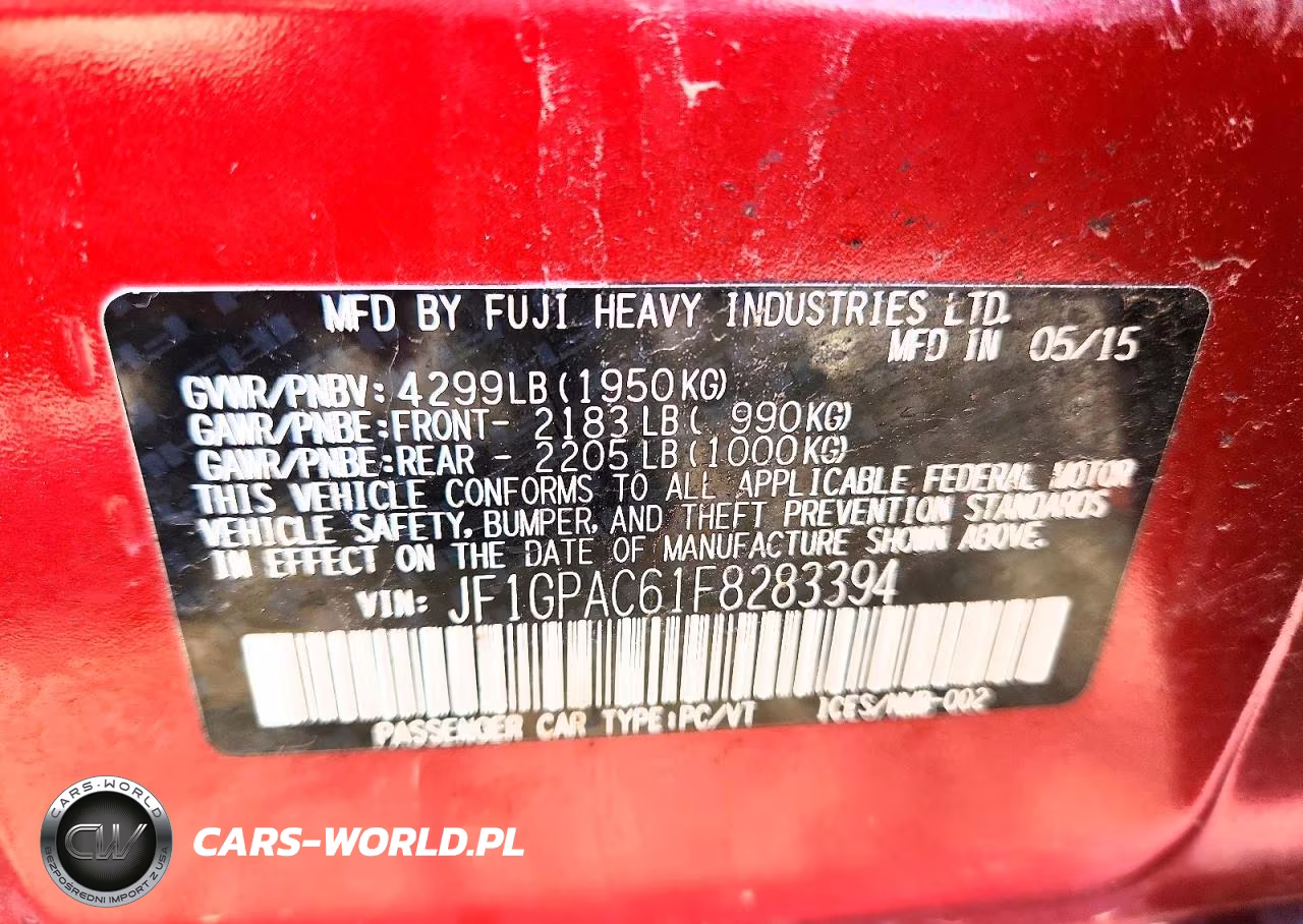 2015 Subaru Impreza Premium VIN:JF1GPAC61F8283394 - 13