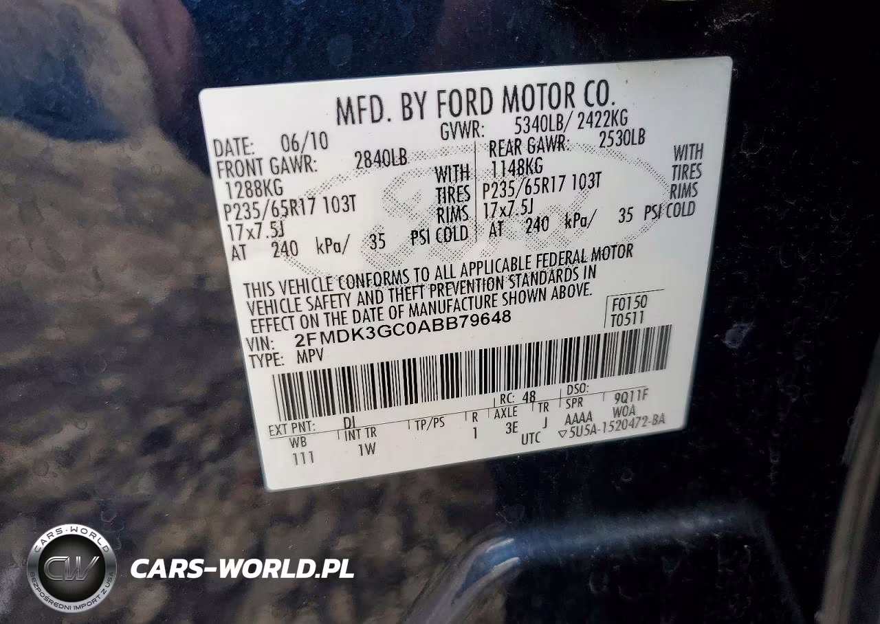 2010 Ford Edge Se VIN:2FMDK3GC0ABB79648 - 13