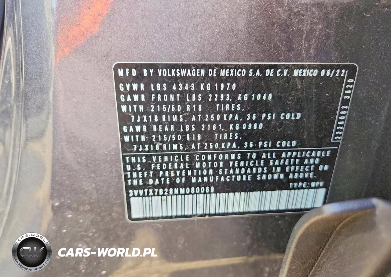2022 Volkswagen Taos Se VIN:3VVTX7B28NM080069 - 14