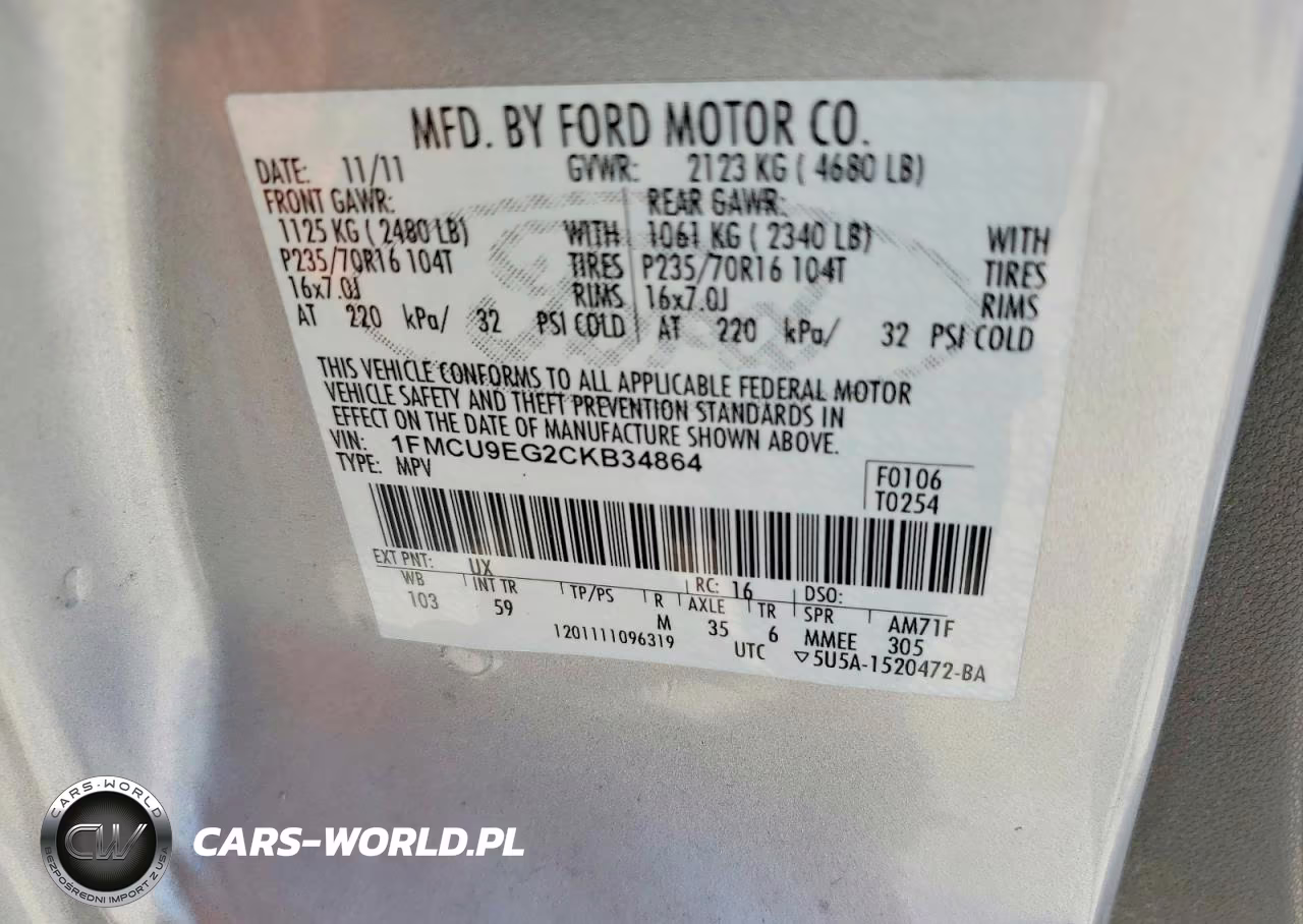 2012 Ford Escape Limited VIN:1FMCU9EG2CKB34864 - 13