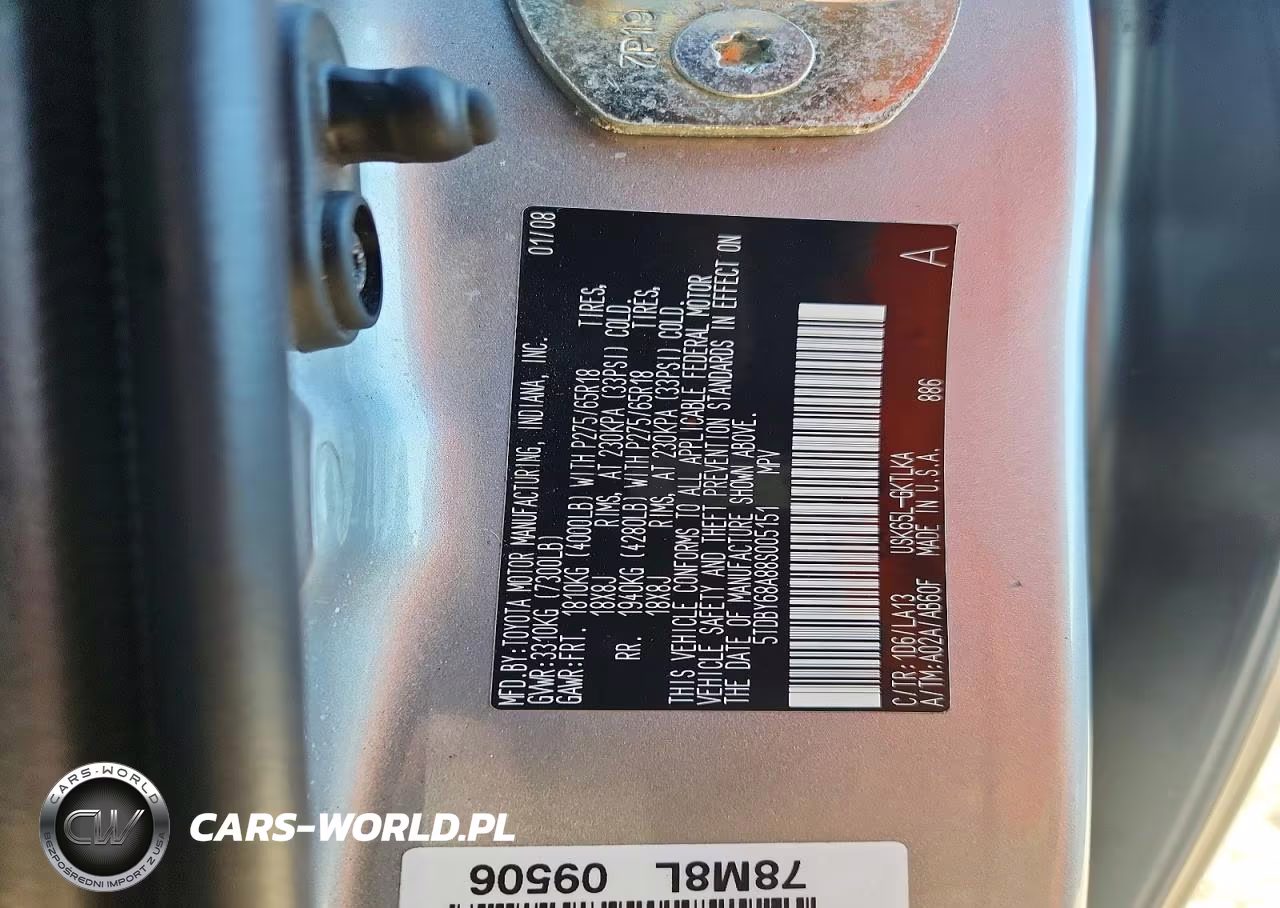 2008 Toyota Sequoia Limited VIN:5TDBY68A88S005151 - 13