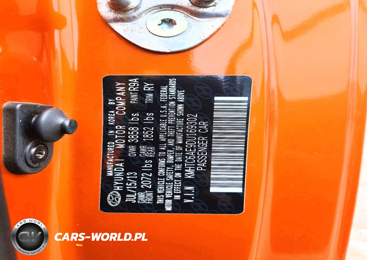 2013 Hyundai Veloster Turbo VIN:KMHTC6AE9DU169302 - 12