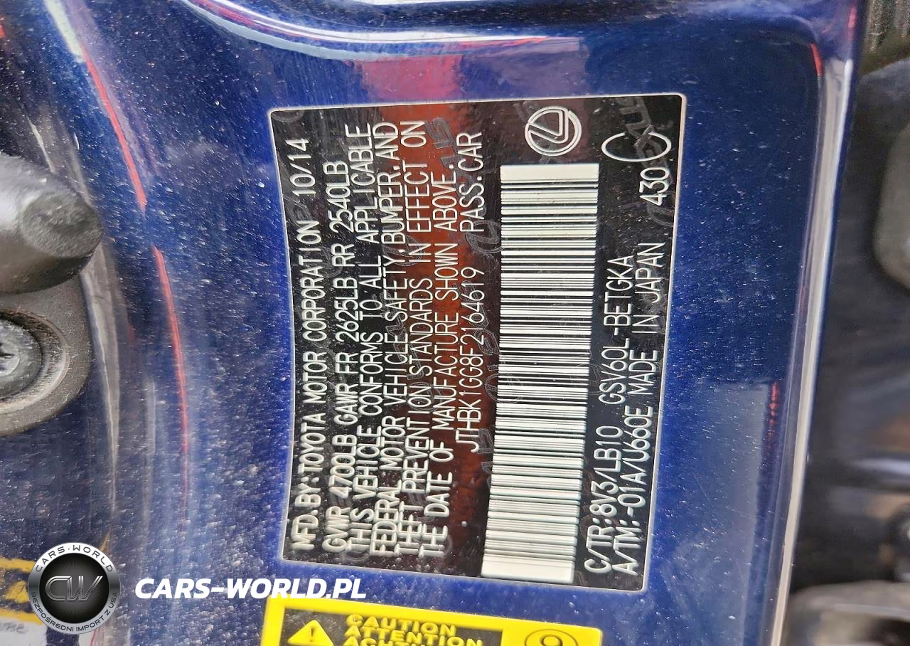 2015 Lexus Es 350 VIN:JTHBK1GG8F2164619 - 12