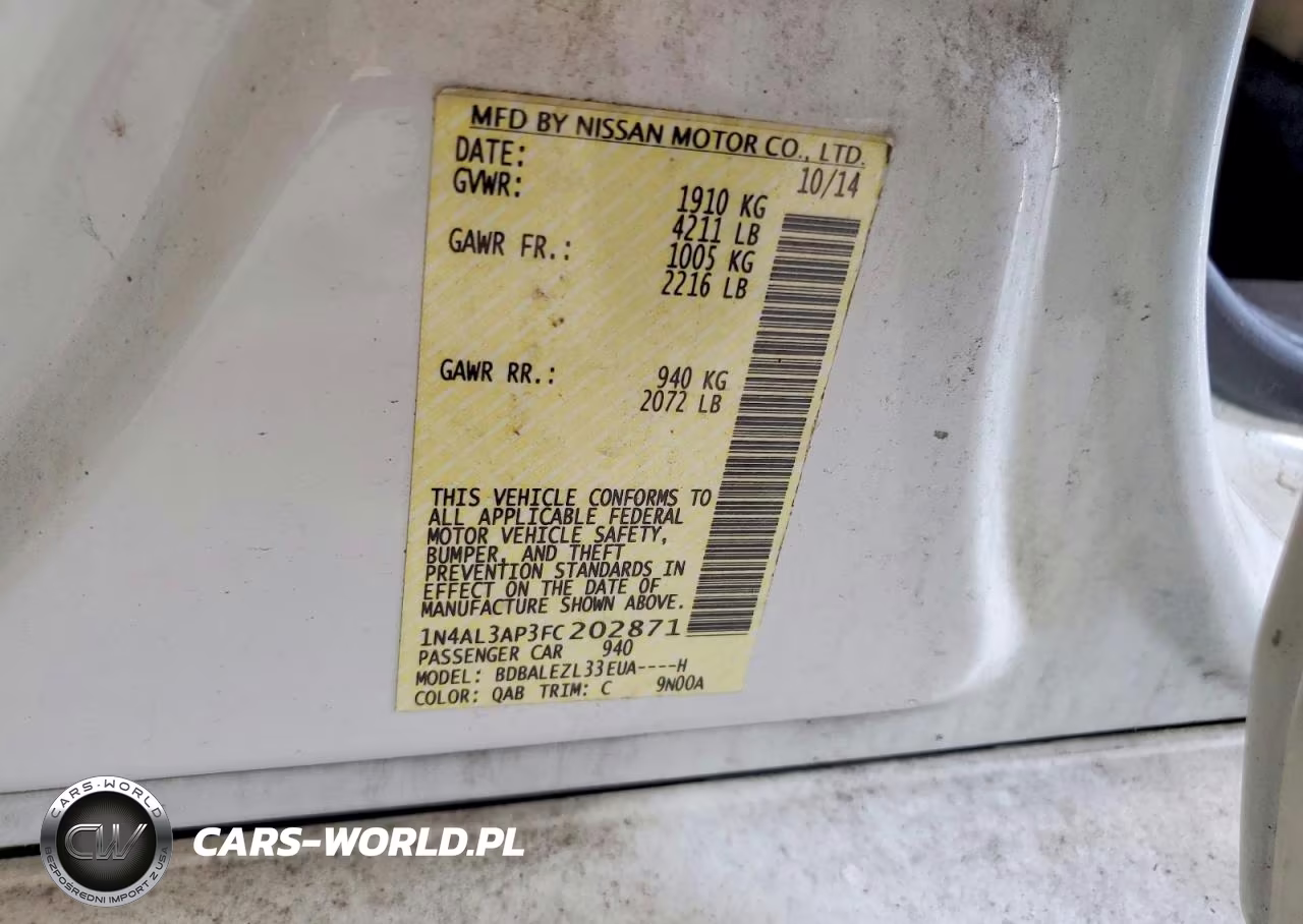 2015 Nissan Altima 2.5 S VIN:1N4AL3AP3FC202871 - 12