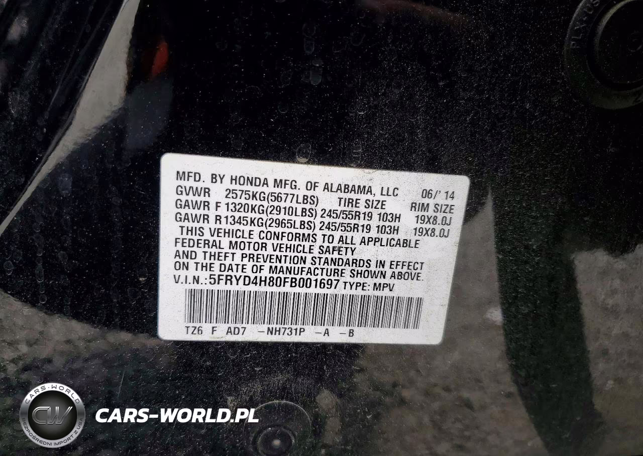 2015 Acura Mdx Advance VIN:5FRYD4H80FB001697 - 13