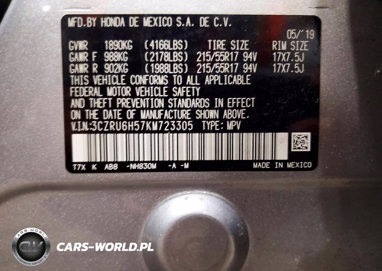 2019 Honda Hr-V Ex VIN:3CZRU6H57KM723305 - 14