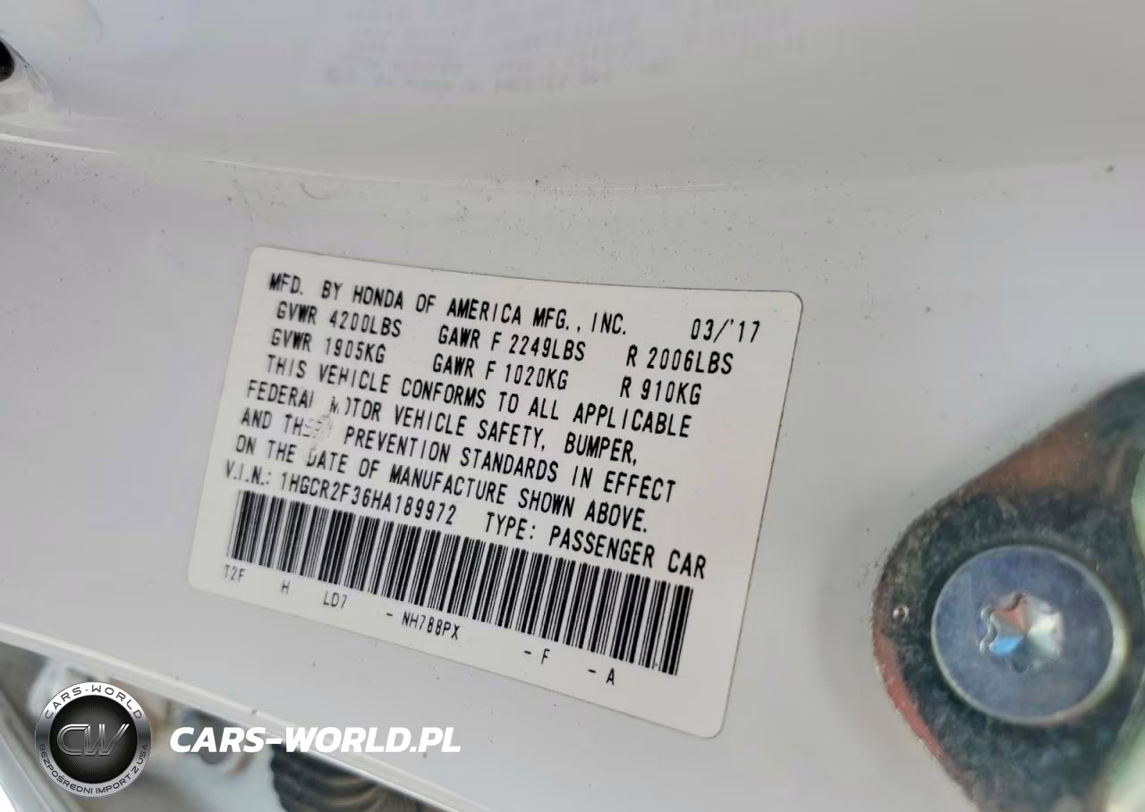 2017 Honda Accord Lx VIN:1HGCR2F36HA189972 - 12